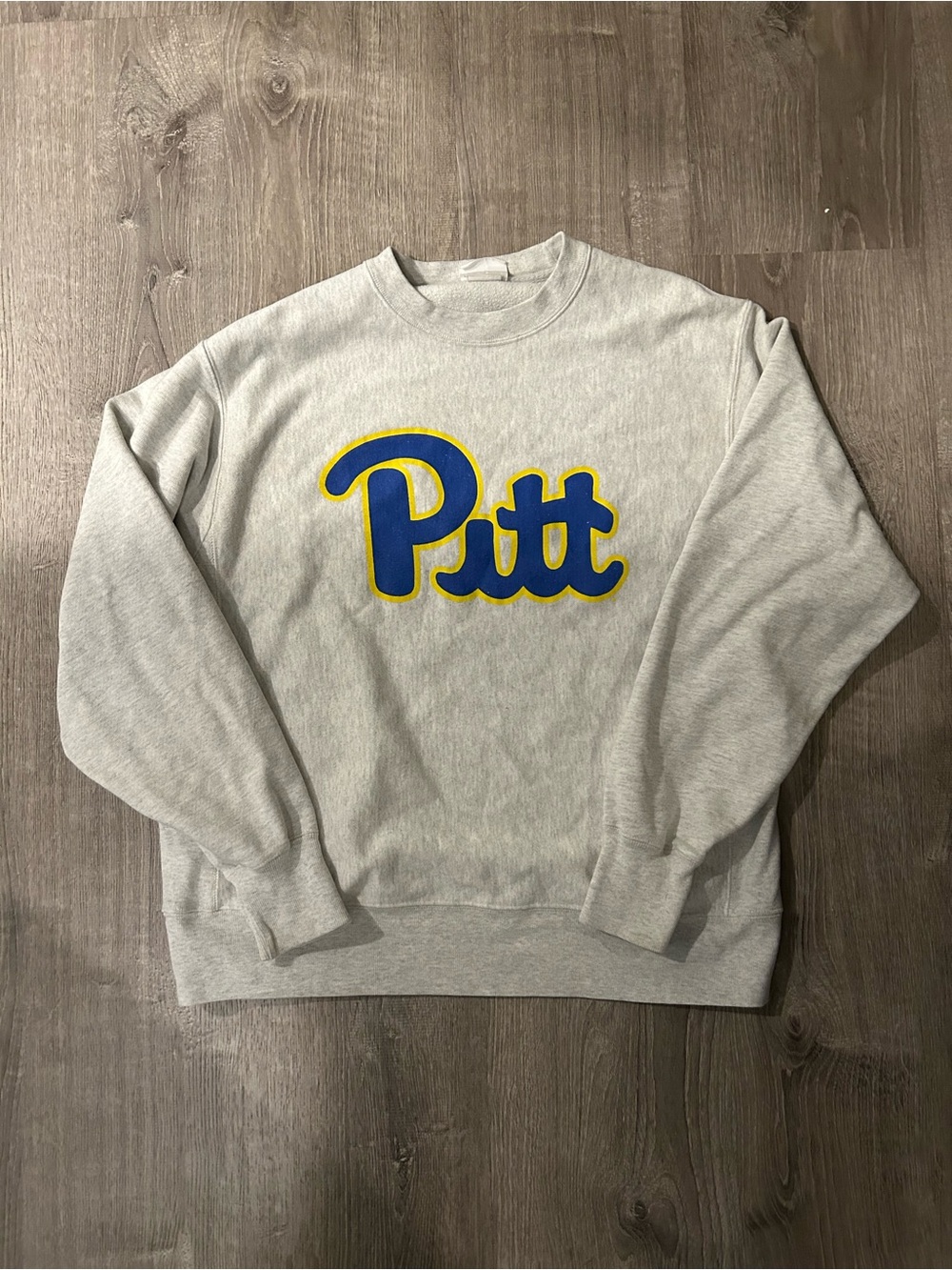 Vintage Champion Reverse Weave Grey Crewneck Pitt Sweatshirt Logo
